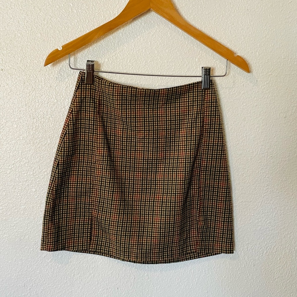 Brandy Melville Multicolor Checkered Mini Skirt Size XS Preppy School Girl
